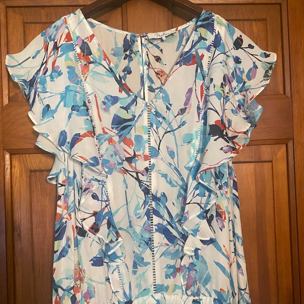 Parker Lana Drop Waist Silk Dress in Catalonia size XS - Picture 6 of 16